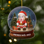 6703OFR1 effet dimpression 3d ornement acrylique personnalise avec enfant photo boule a neige pour premier noel 6703otq5k