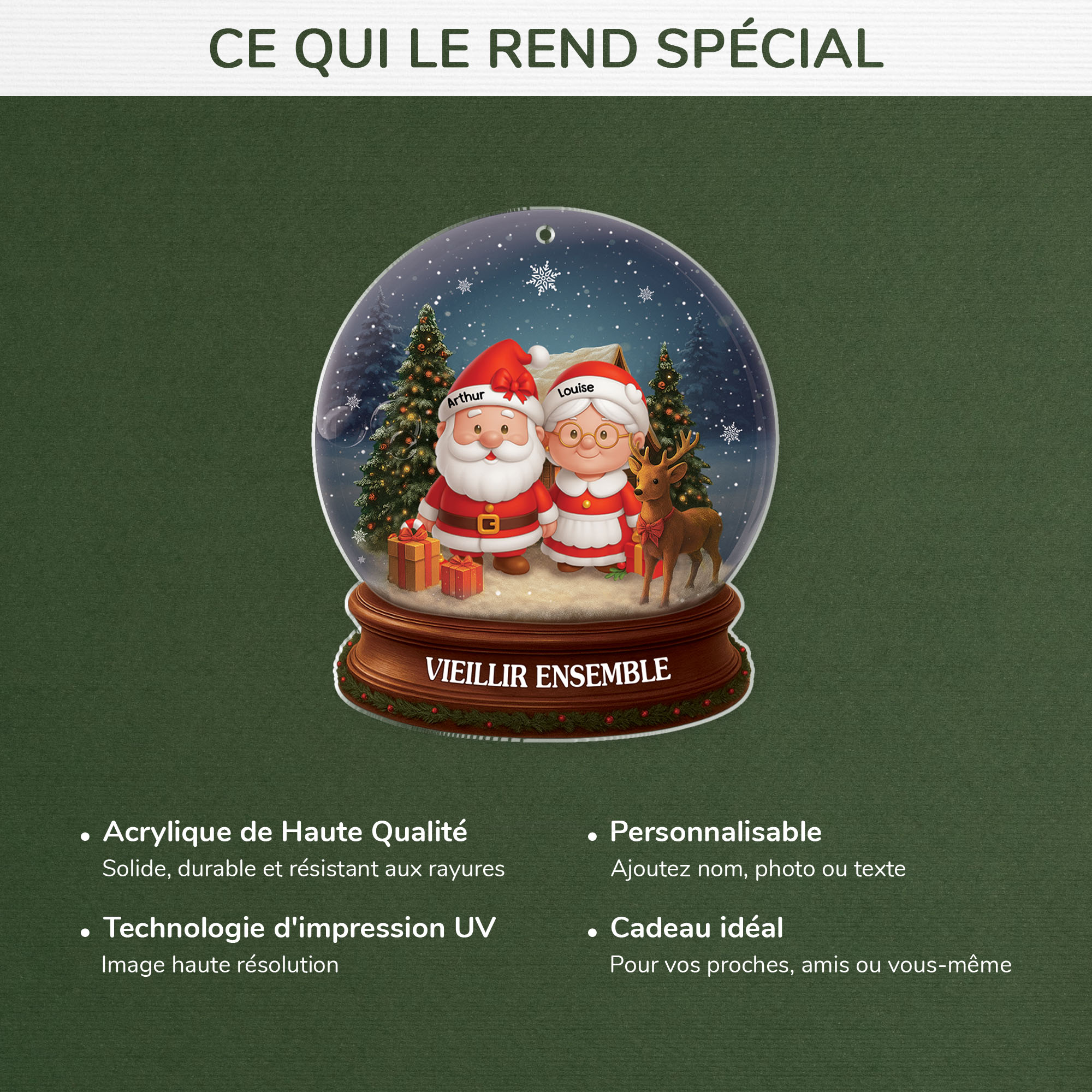 6704OFR4 effet dimpression 3d ornement acrylique personnalise boule a neige avec couple pere noel 6704otv5g_543c05cb 7cf5 47b5 9e23 543254b1a13f