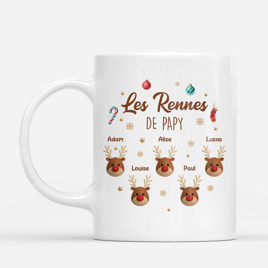 6712MFR1 mug de noel personnalise jolis rennes de papy mamie 6712m8pnb