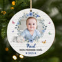 6714OFR1 ornement en bois a 1 couche personnalise avec bebe photo mon premier noel avec elephant 6714o8ptk
