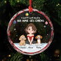 6716OFR1 ornement noel en verre personnalise fille qui aime ses chiens 6716okv5c