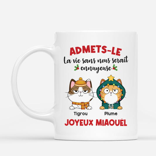 6721MFR1 mug de noel personnalise chat la vie sans moi 6721mkp5d