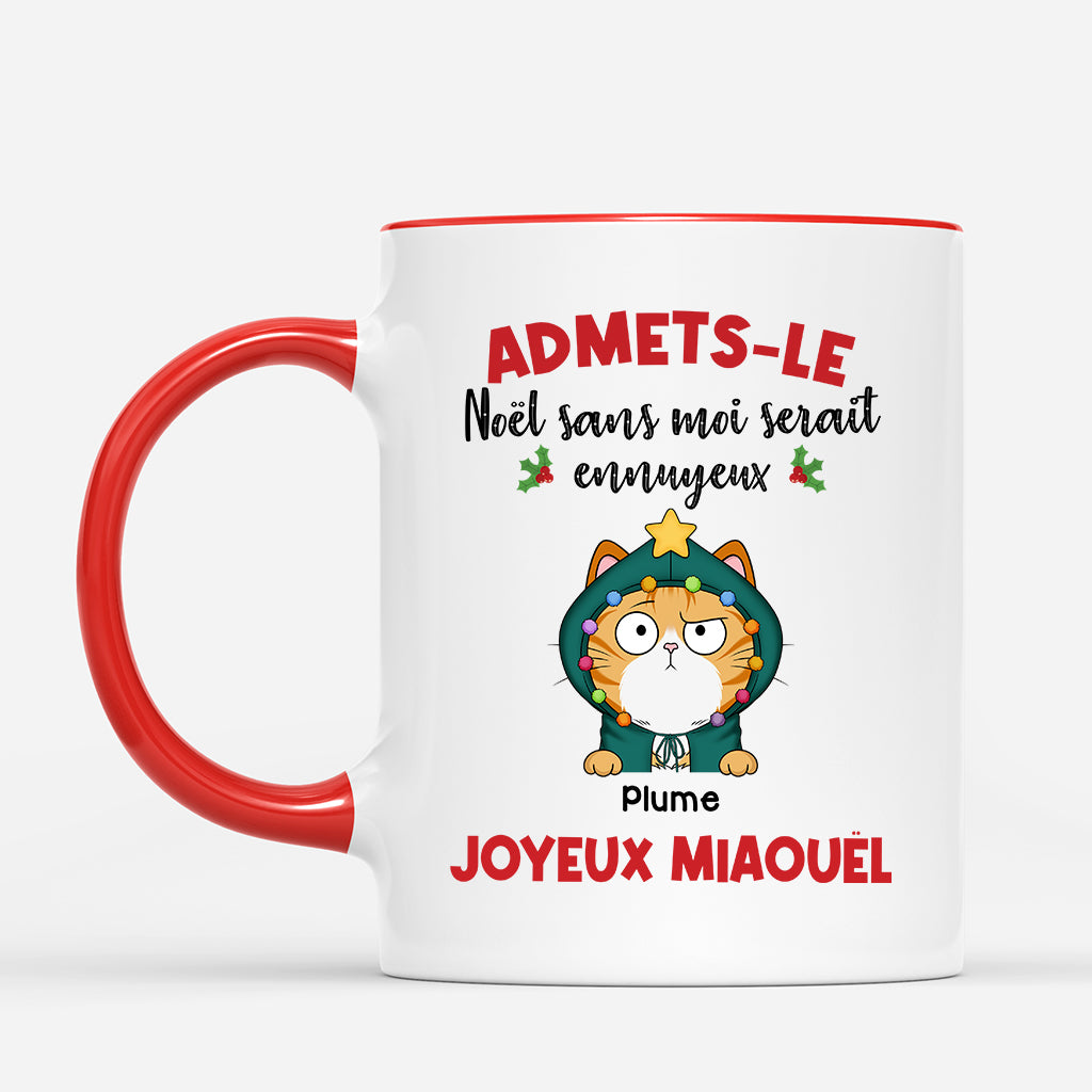 6721MFR2 mug de noel personnalise chat la vie sans moi 6721mkp5d