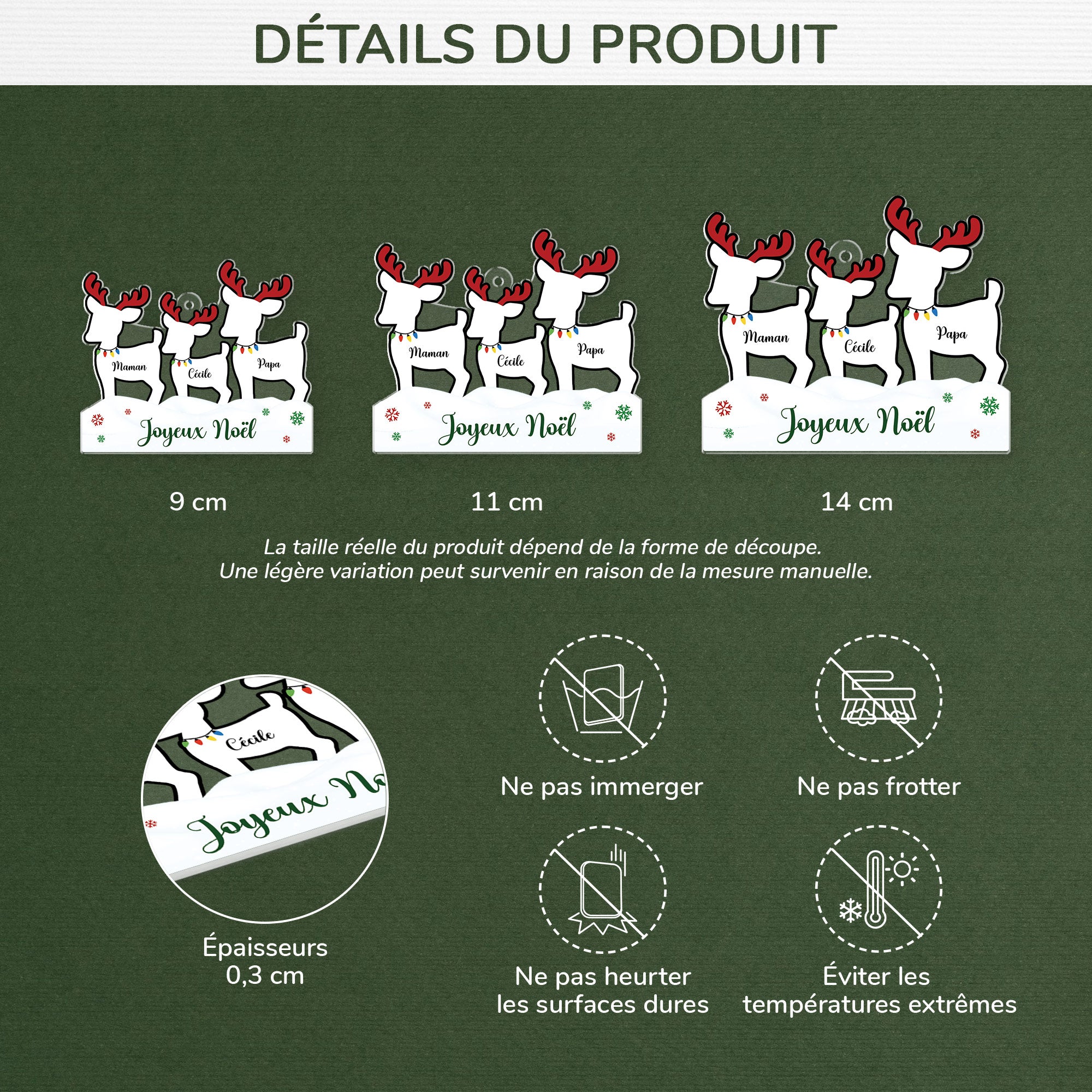 6723OFR3 ornement acrylique personnalise famille renne de noel 6723otzai