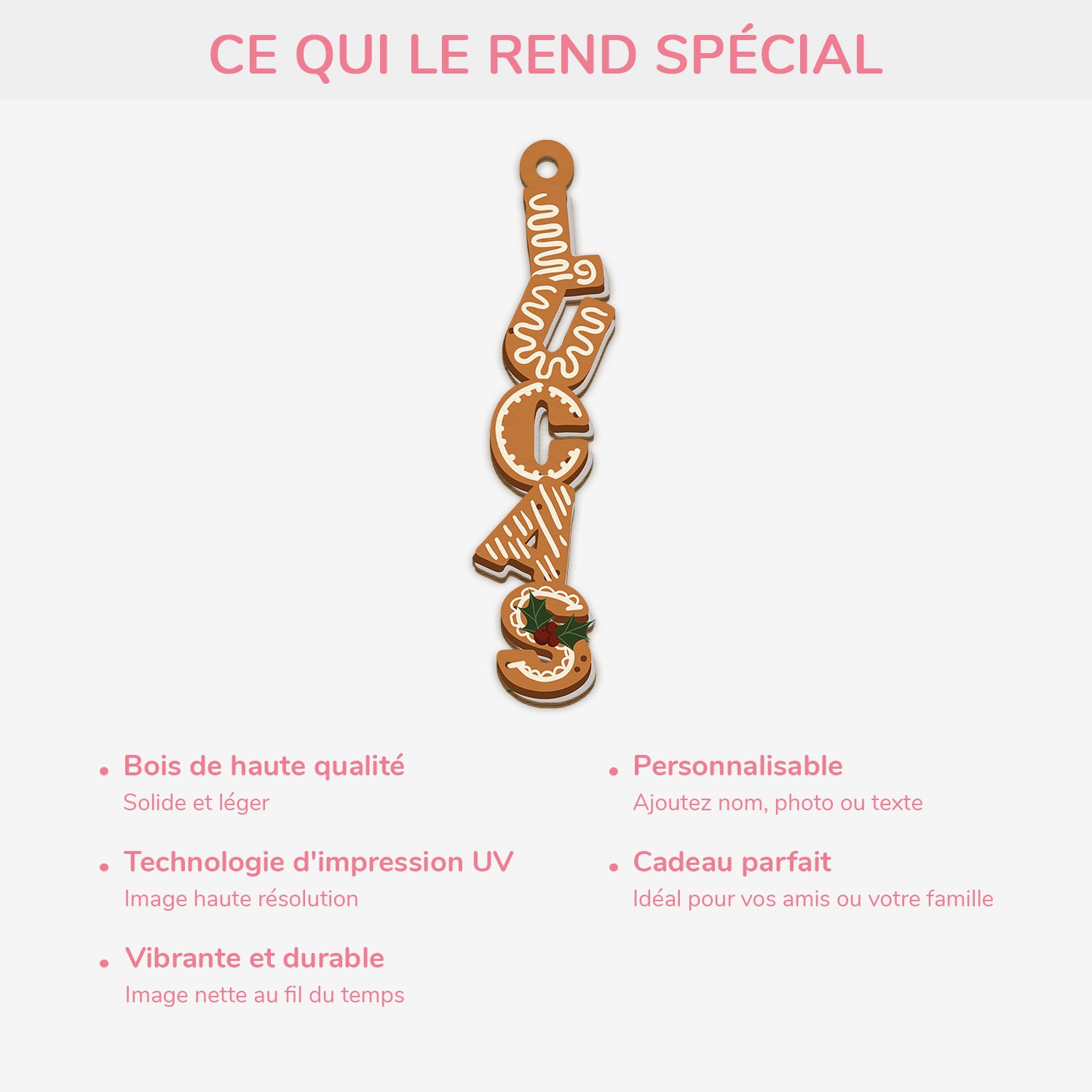 6730OFR4 ornement en bois a 1 couche personnalise pour femmehomme lettres style biscuits de noel 6730okzzb