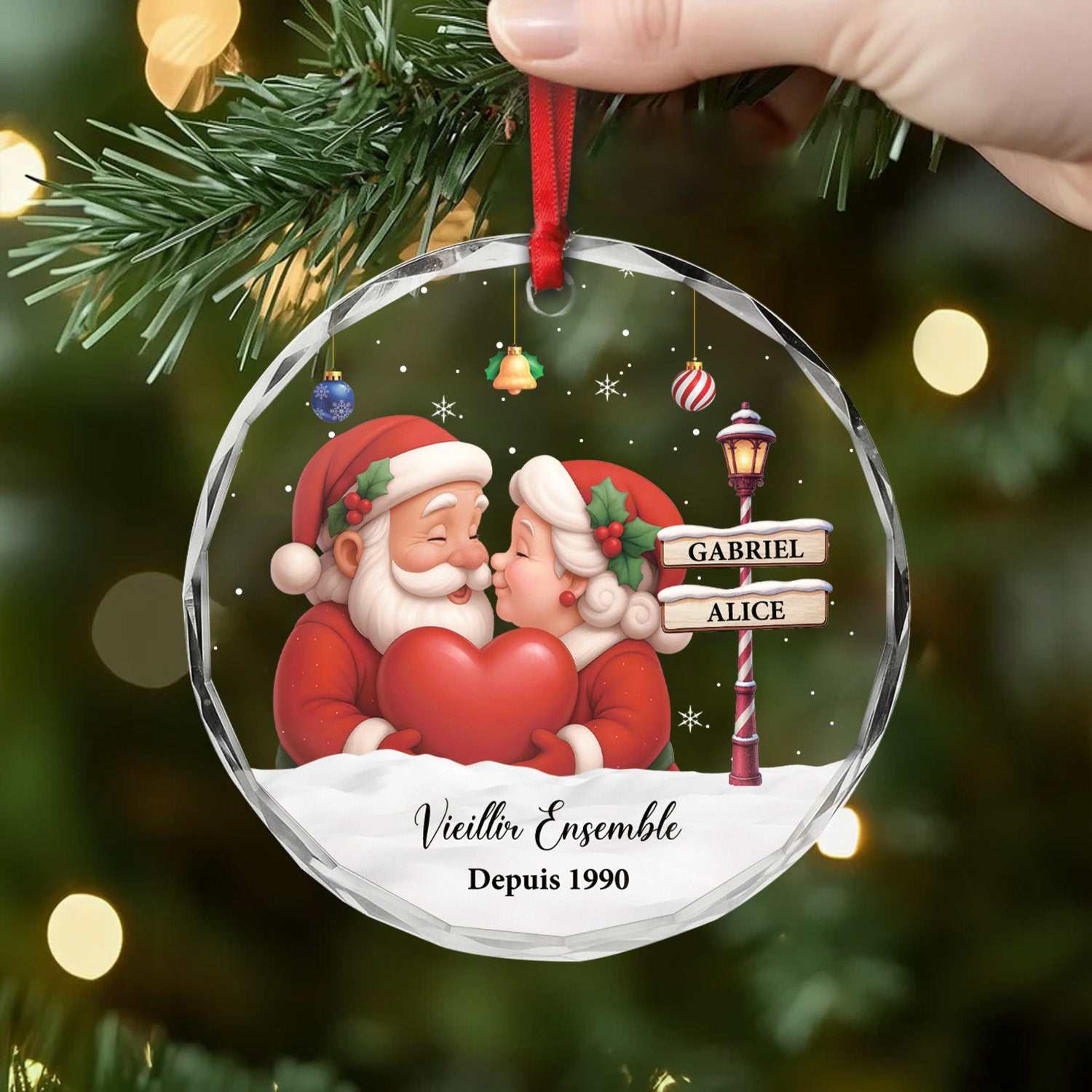 6753OFR1 ornement en verre personnalise couple pere noel vieillir ensemble 6753okl5g_2