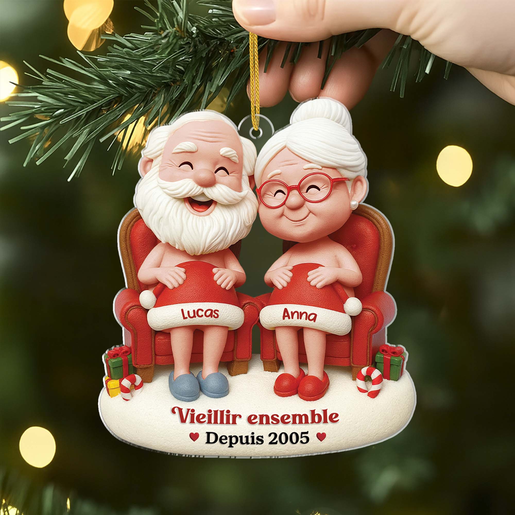 6757OFR2 effet dimpression 3d ornement noel acrylique personnalise avec humour pour couple vieillir ensemble 6757o3mtg