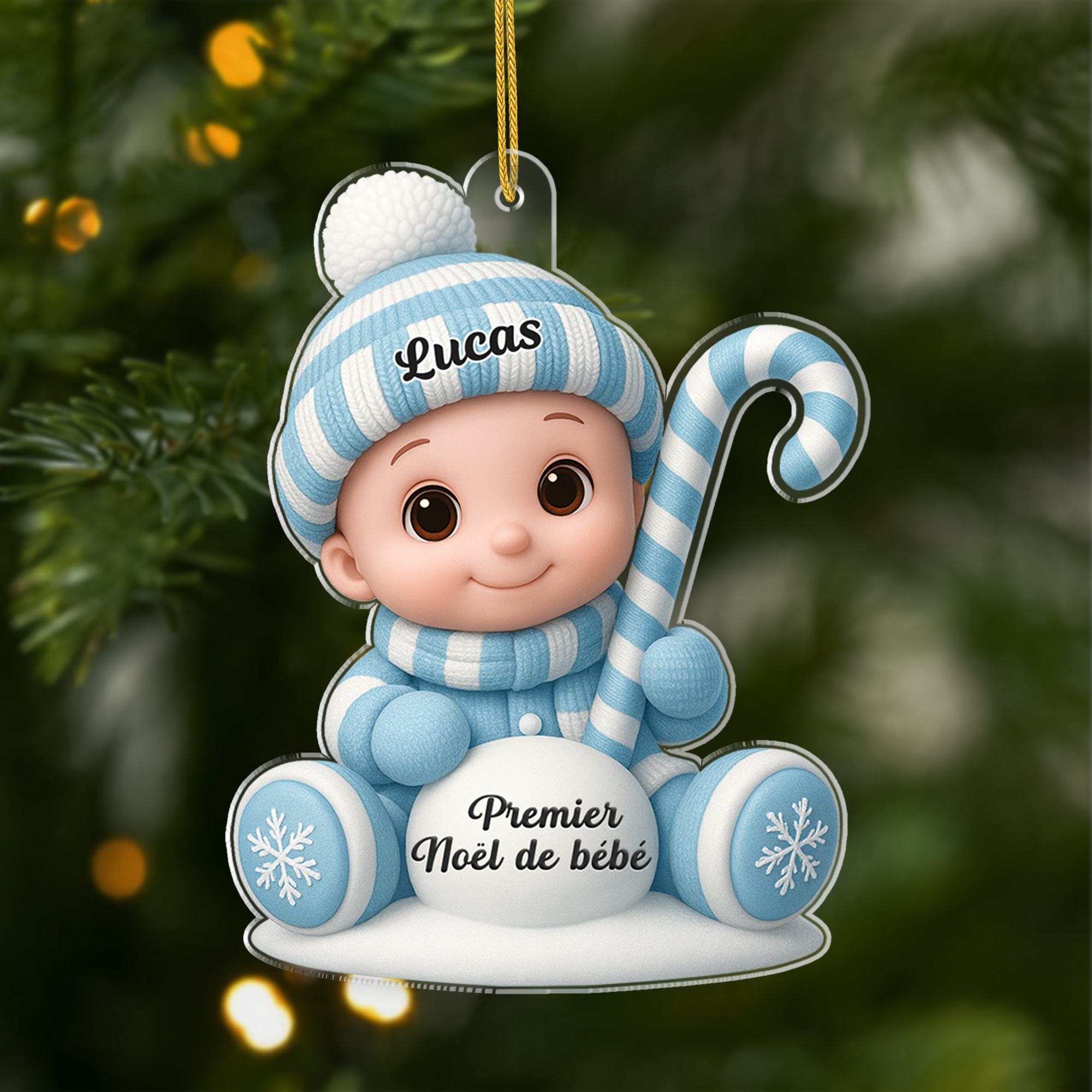 6758OFR1 effet dimpression 3d ornement acrylique personnalise cadeau 1er noel bebe 6758o3qck
