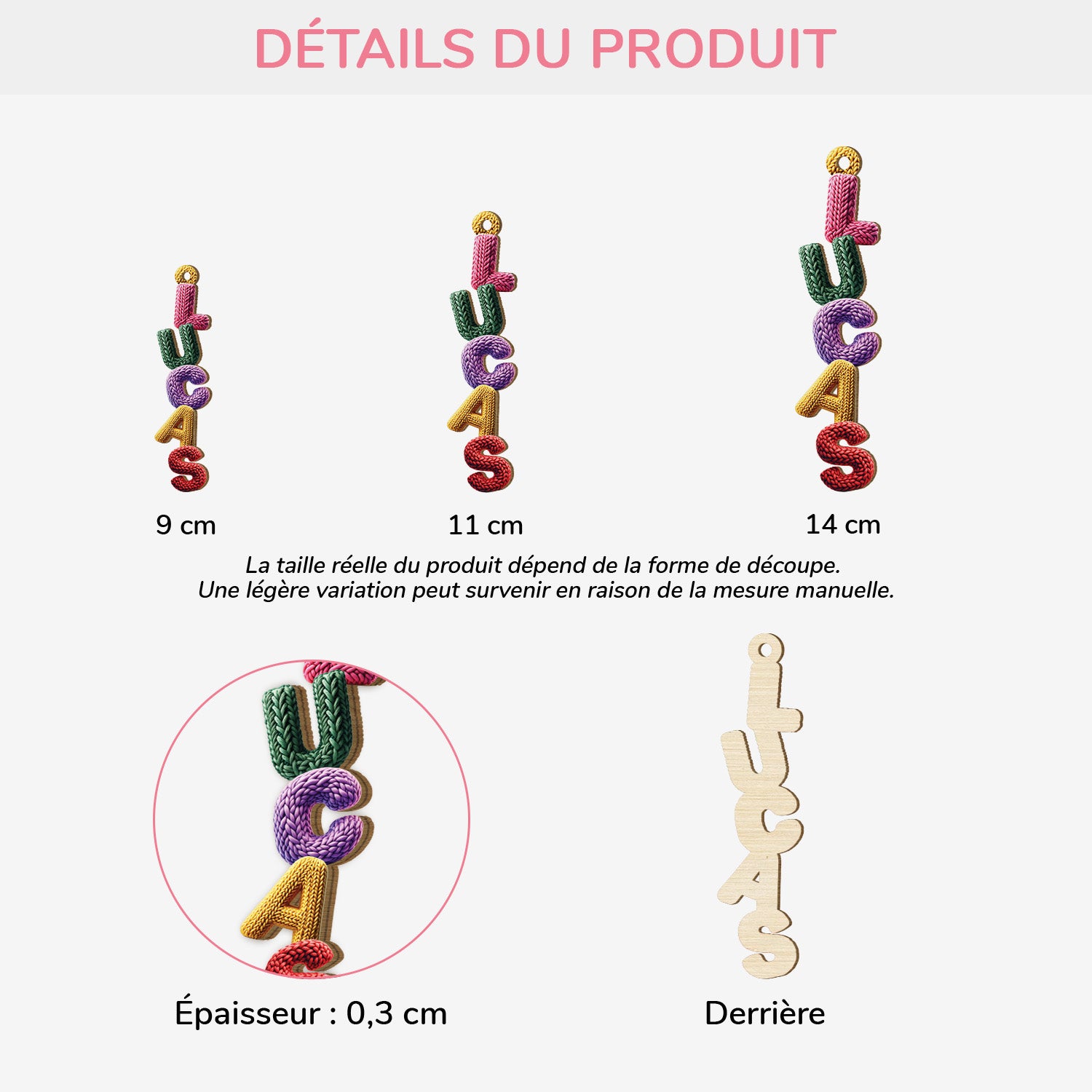 6761OFR3 effet dimpression 3d ornement noel acrylique personnalise pour femmehomme lettres de prenom style laine 6761o8l5a