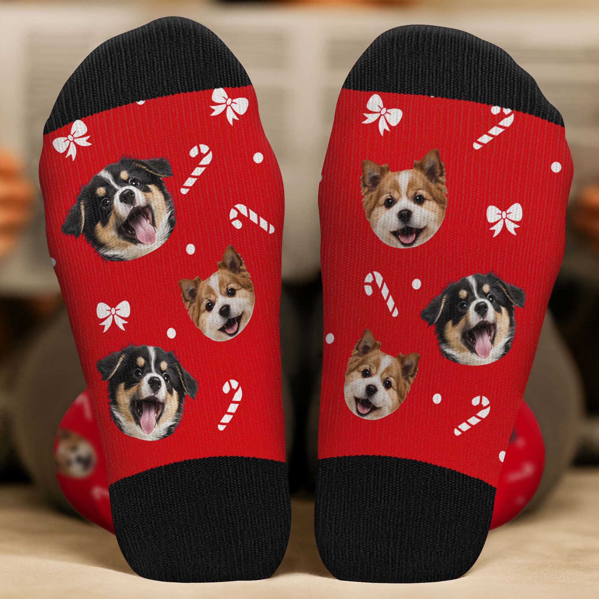 6768JFR2 chaussettes personnalisees avec photo noel de mon chien 6768jkxzc