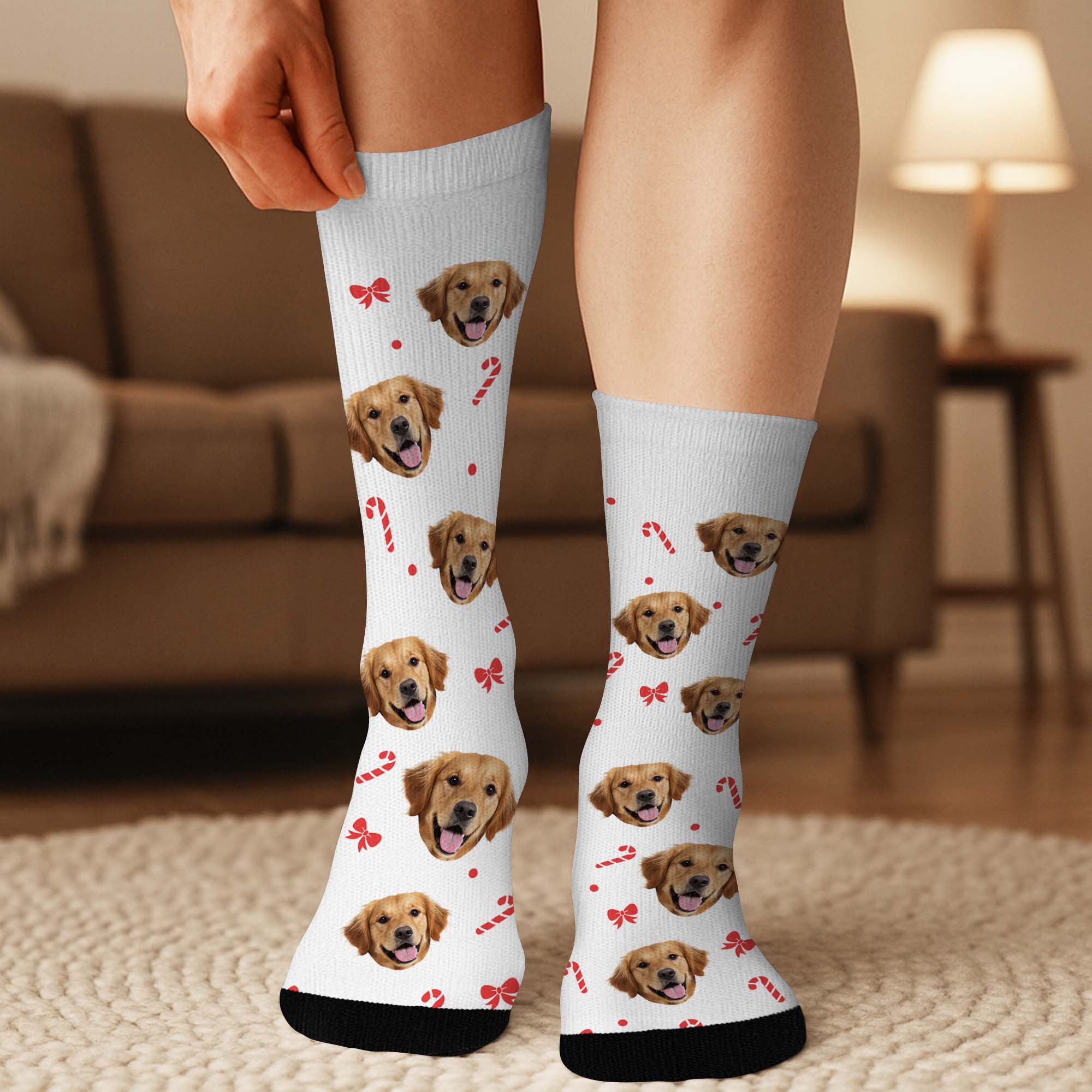 6768JFR3 chaussettes personnalisees avec photo noel de mon chien 6768jkxzc