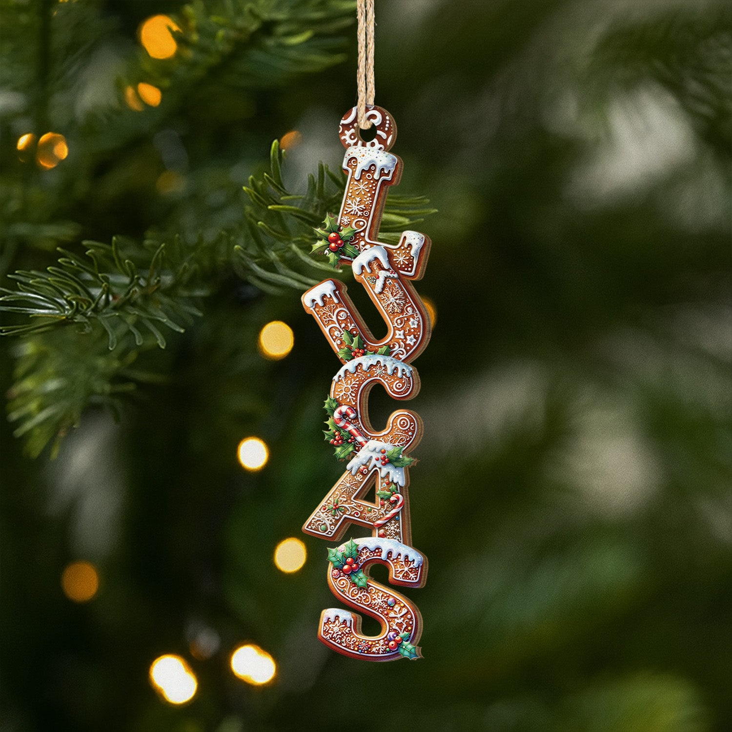 6771OFR1 effet dimpression 3d ornement en bois a 1 couche personnalise pour femmehomme lettres style de noel 6771o