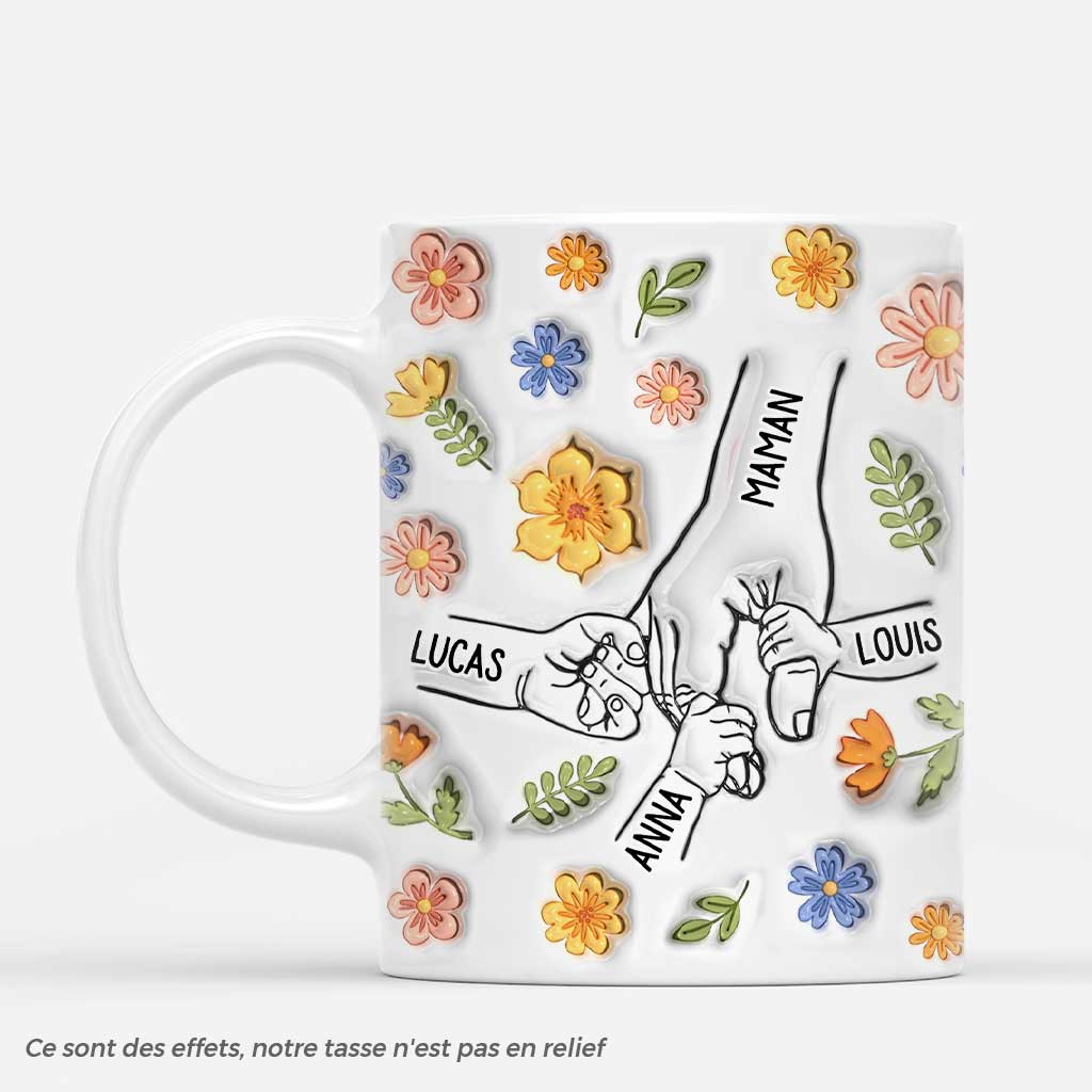 6777MFR1 effet dimpression 3d mug personnalise jolies fleurs de mamanmamie 6777m3vwa
