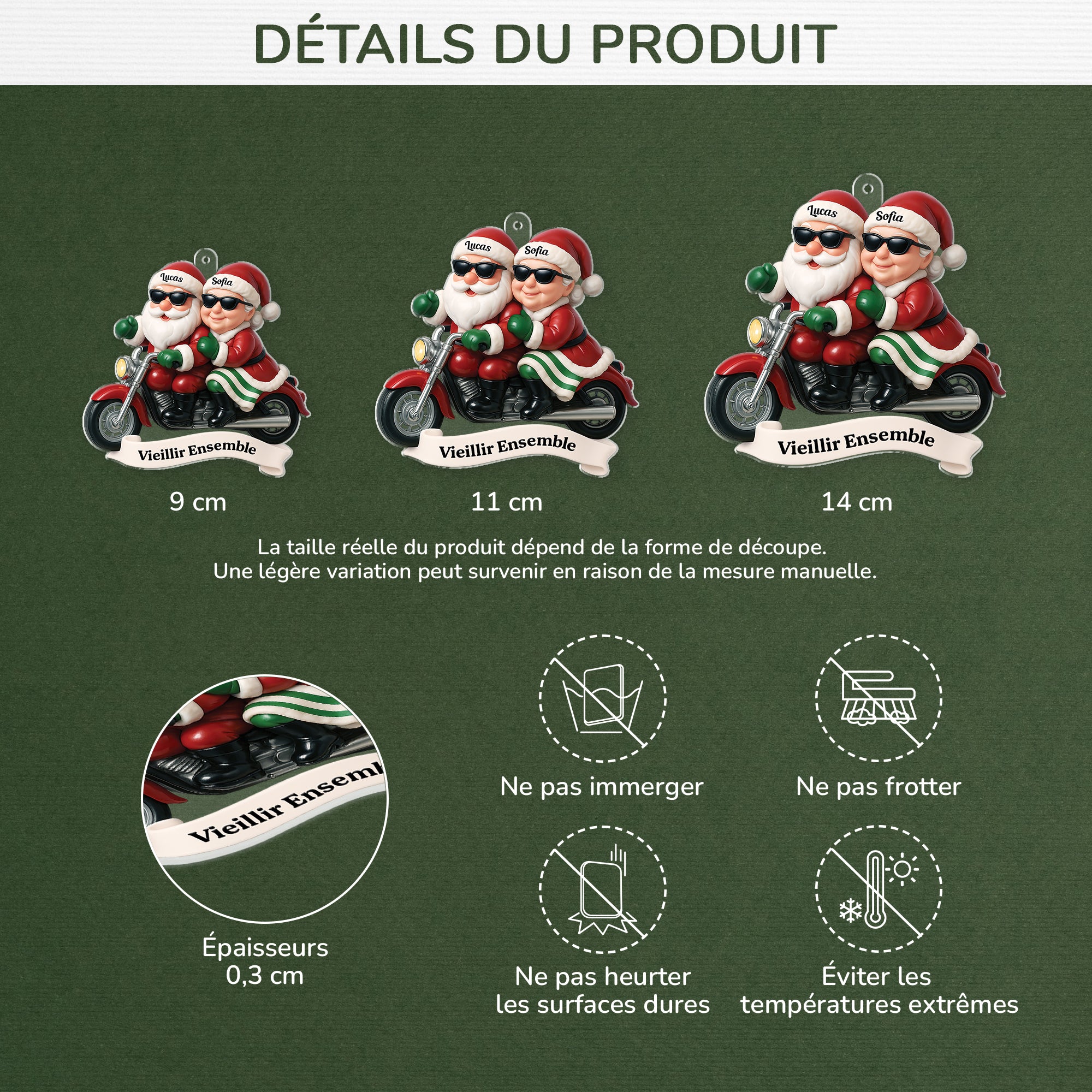 6782OFR3 effet dimpression 3d ornement noel acrylique personnalise vieillir ensemble pour couple mortard 6782o6vcg