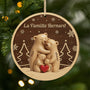 6784OFR1 effet dimpression 3d ornement noel en bois a 1 couche personnalise la famille ours 6784o3tmi