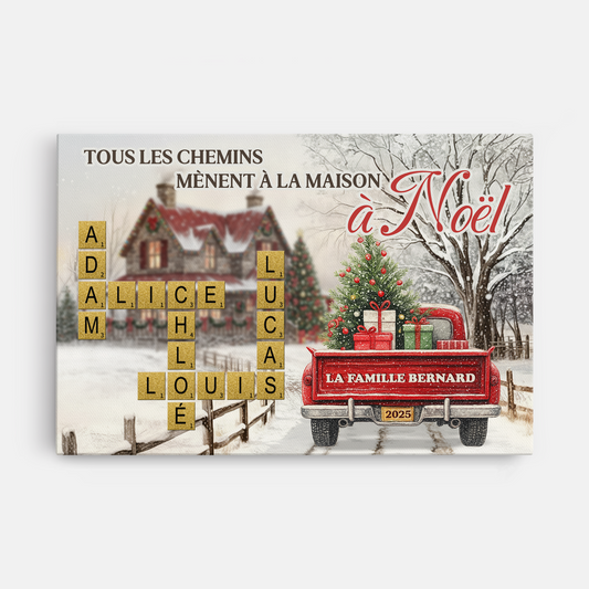 6786CFR1 toile personnalisee famille avec mot croise tous les chemins a noel 6786c3t5i_516f2b69 0881 4588 9ab7 afd38e984de2