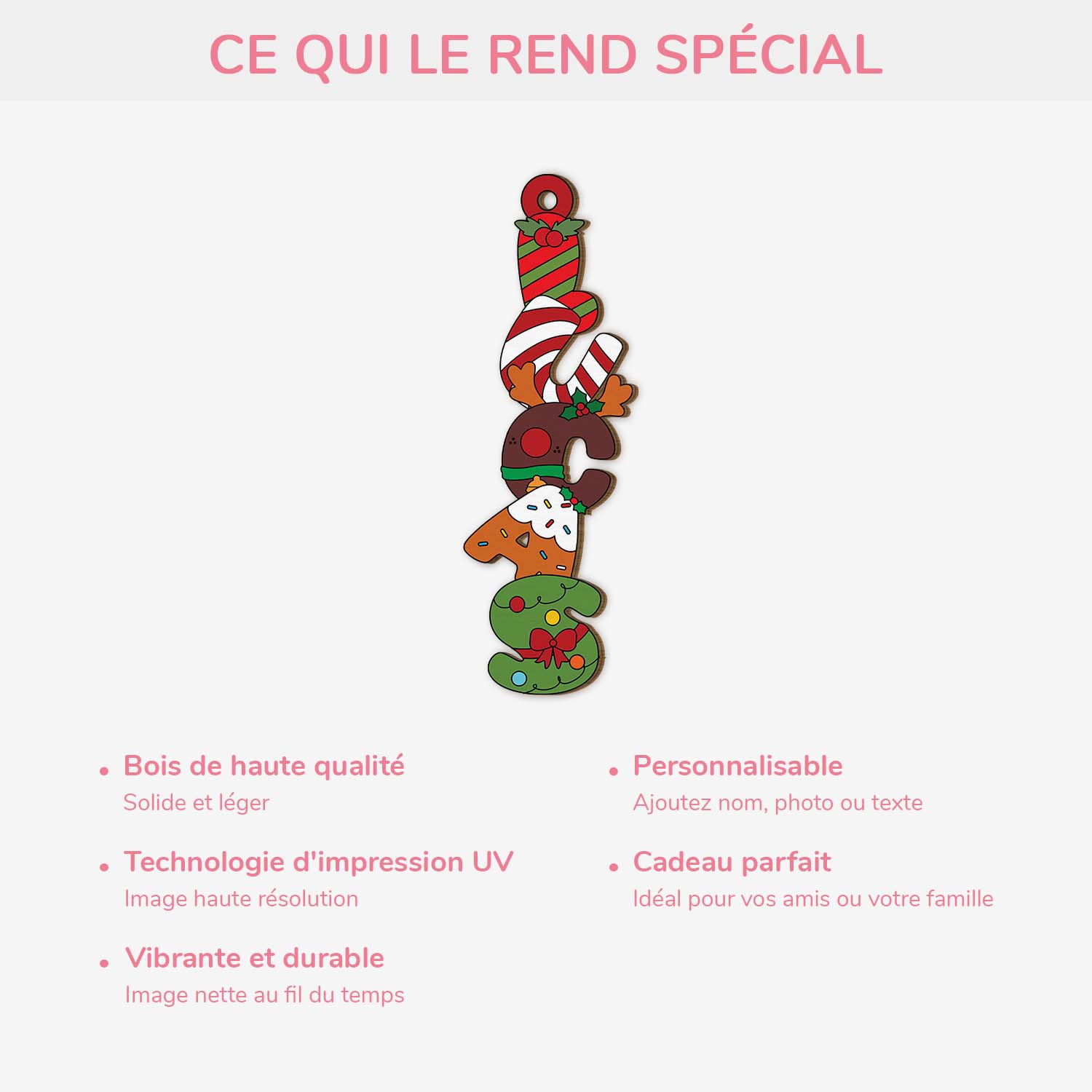 6788OFR3 ornement en bois a 1 couche personnalise pour femmehomme lettres de prenom style noel 6788okl5b