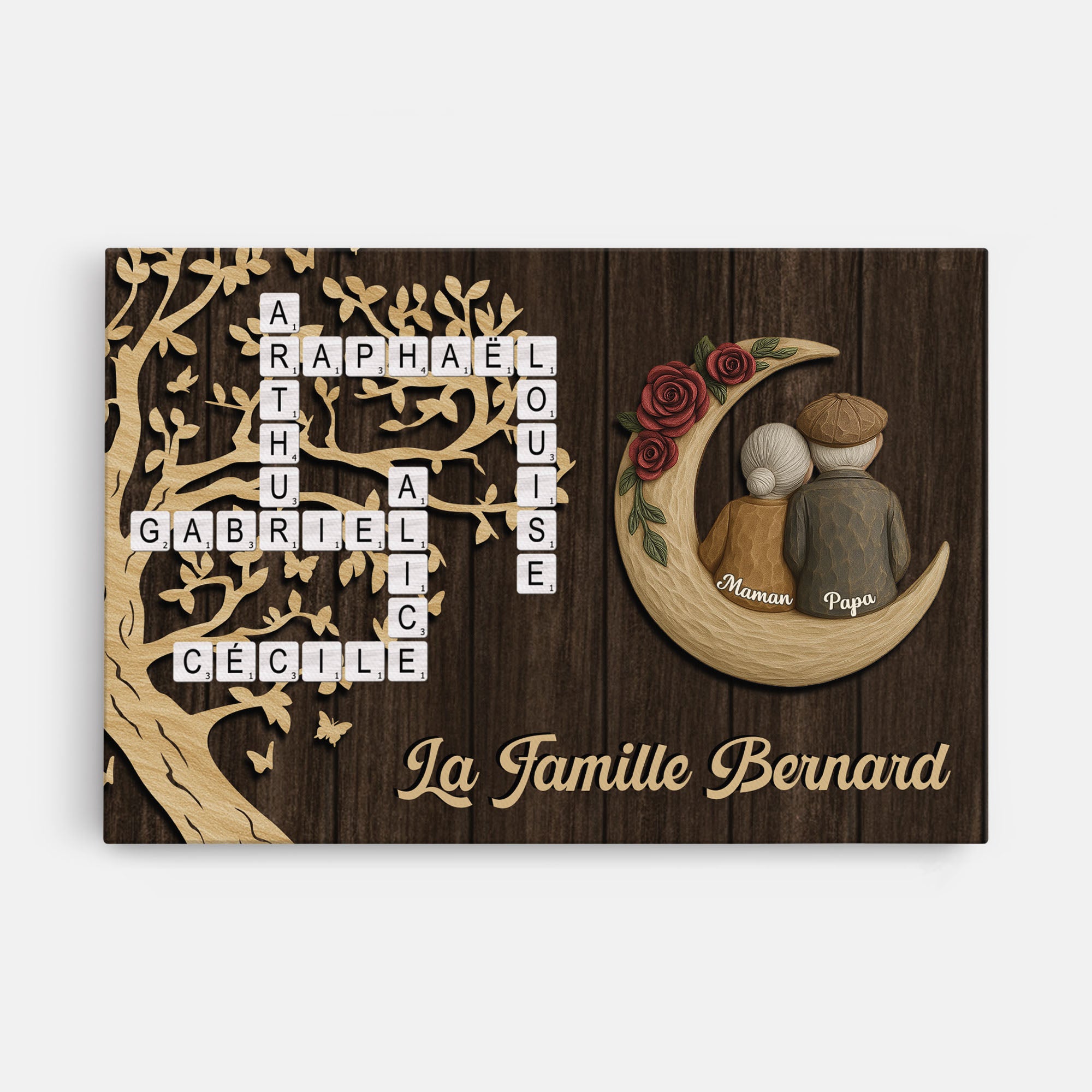 6792CFR1 toile personnalisee avec mot croise noel en famille 6792c3v5i