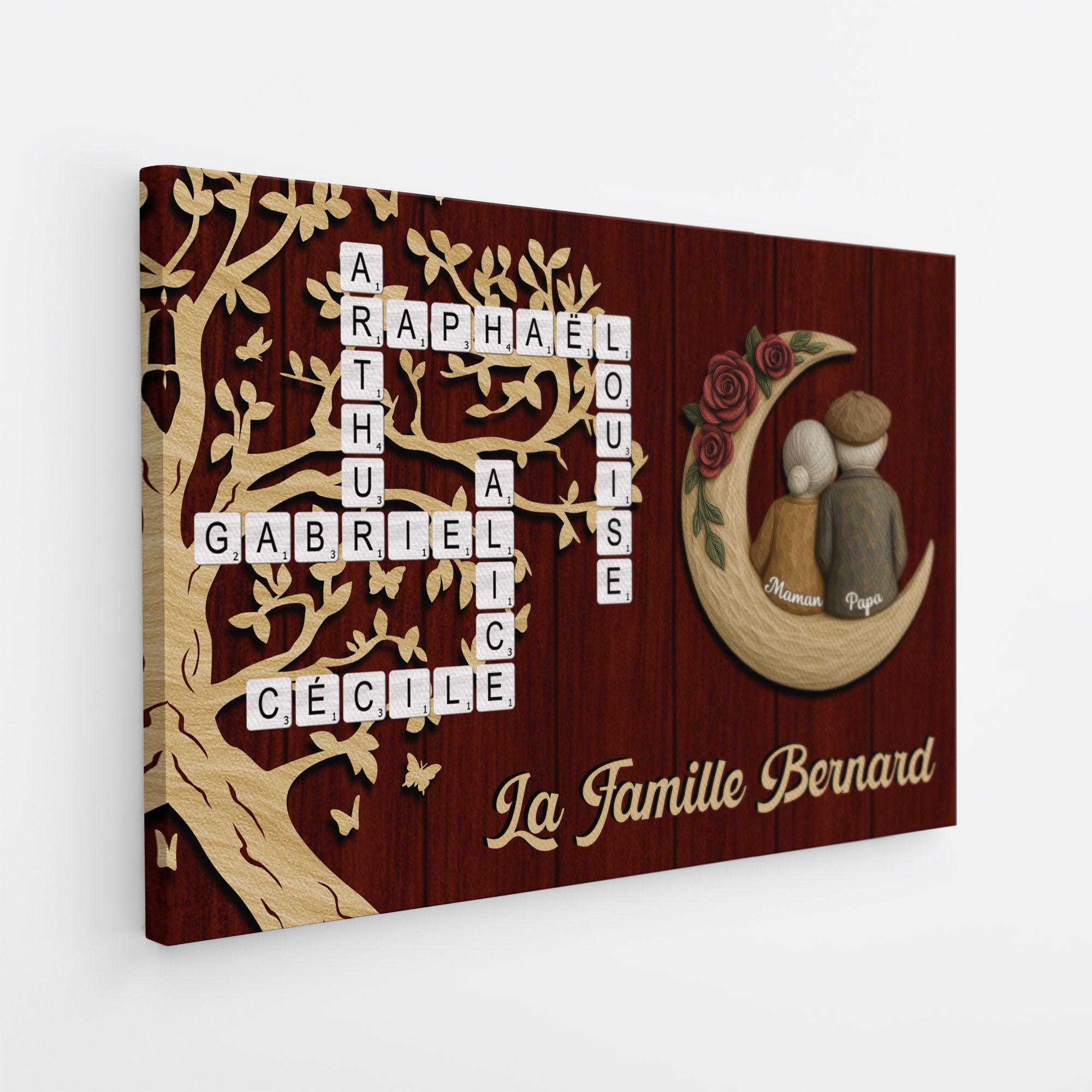 6792CFR2 toile personnalisee avec mot croise noel en famille 6792c3v5i