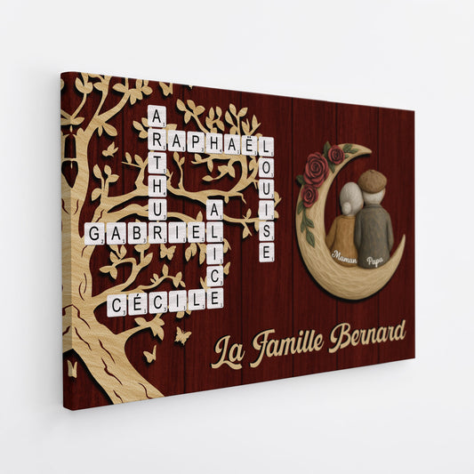 6792CFR2 toile personnalisee avec mot croise noel en famille 6792c3v5i