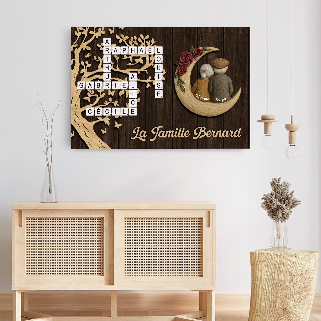 6792CFR3 toile personnalisee avec mot croise noel en famille 6792c3v5i