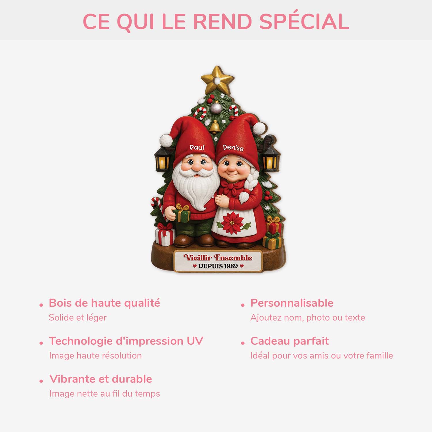 6795OFR4 effet dimpression 3d ornement en bois a 1 couche personnalise vieillir ensemble pour couple noel 6795o8ptg
