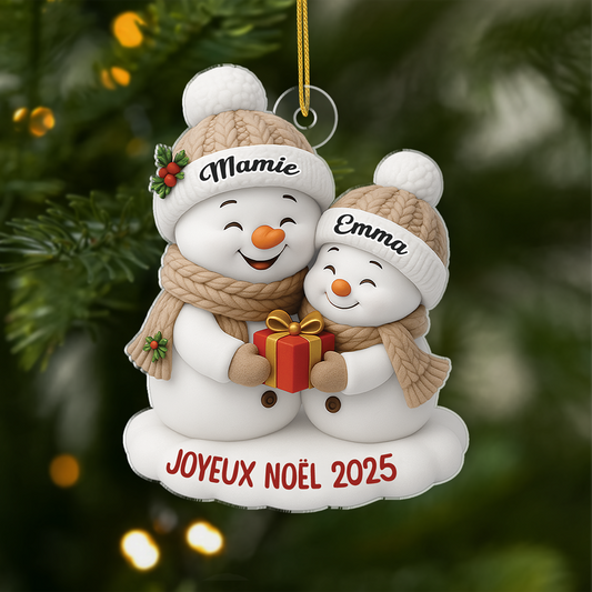 6798OFR1 effet dimpression 3d ornement acrylique personnalise joyeux noel a mamie papy 6798o3t5a