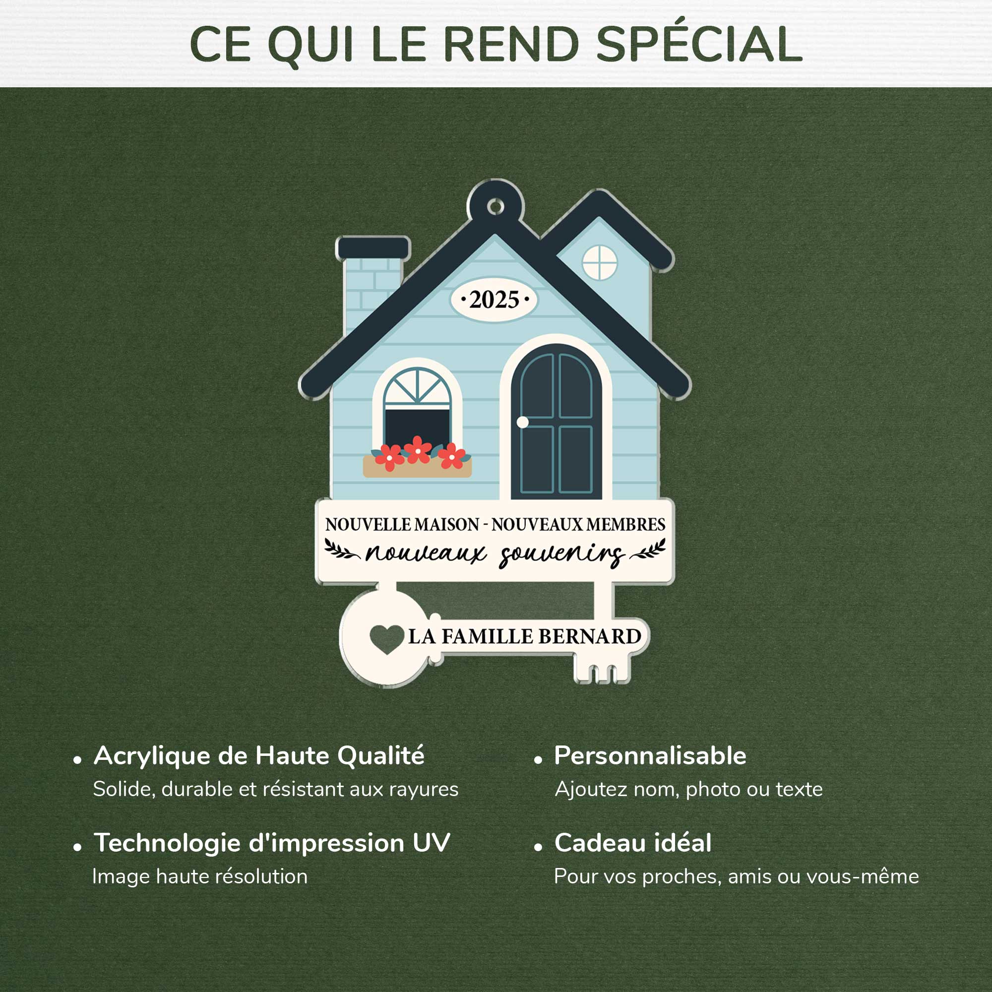 6799OFR4 ornement noel acrylique personnalise pour famille nouvelle maison nouveaux souvenirs 6799o3vwi