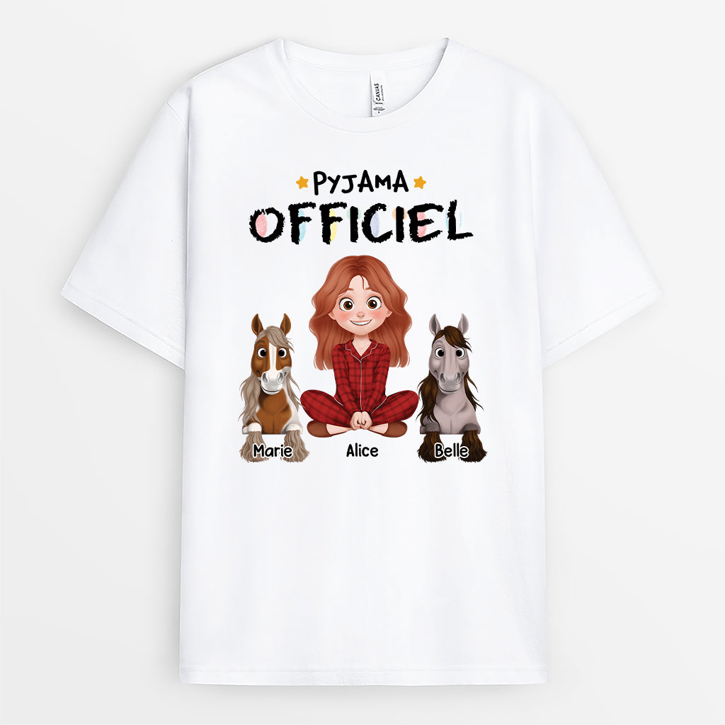 6800AFR1 t shirt peeonnalises pyjama officiel avec cheval 6800a3q5u