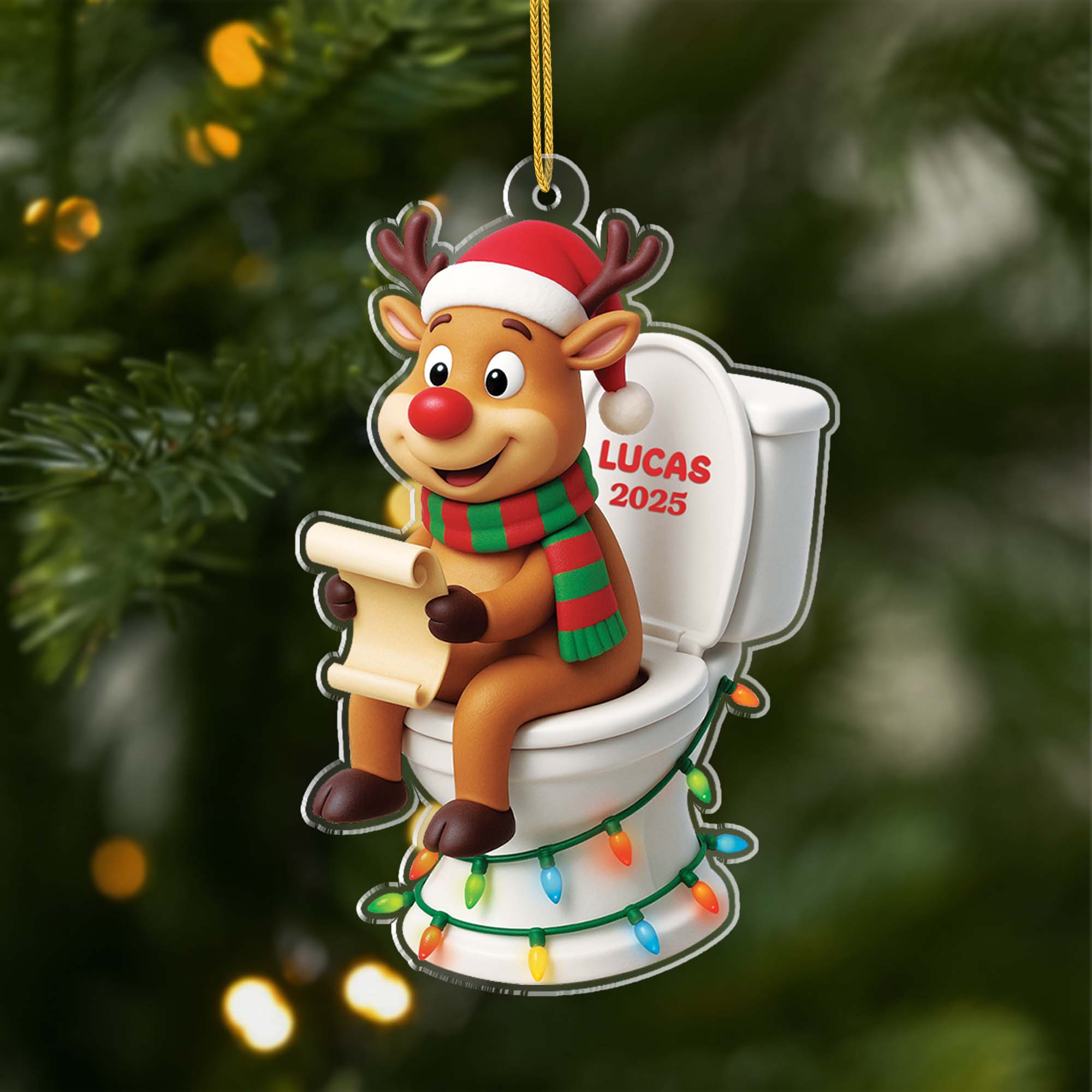 6807OFR1 effet dimpression 3d ornement noel acrylique personnalise pour femmehomme renne humoristique 6807okp5b