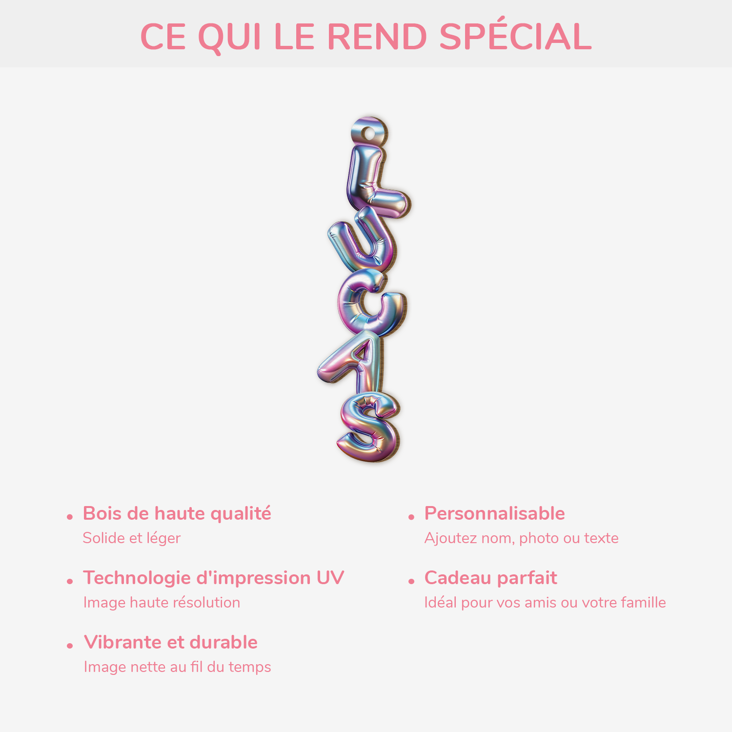 6914OFR3 effet dimpression 3d ornement noel en bois a 1 couche personnalise pour femmehomme lettres style ballons 6914o8t5a