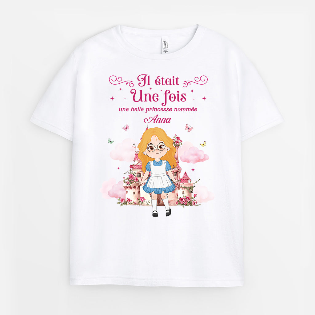6916AFR1 t shirt personnalise enfant il etait une fois une belle princesse 6916akrtkv