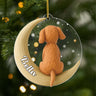 6919OFR1 effet dimpression 3d ornement noel acrylique personnalise boule de noel chien avec la lune 6919o3v5c