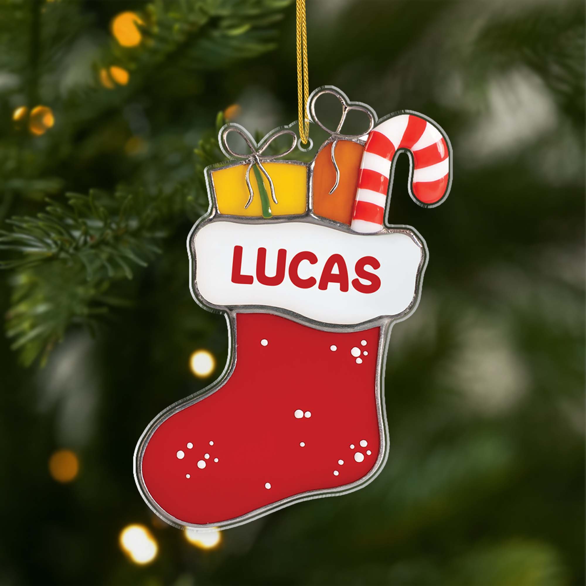 6921OFR1 effet dimpression 3d ornement noel acrylique personnalise pour femmehomme chaussette cadeau 6921okp5b