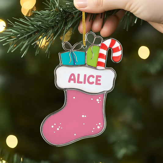 6921OFR2 effet dimpression 3d ornement noel acrylique personnalise pour femmehomme chaussette cadeau 6921okp5b