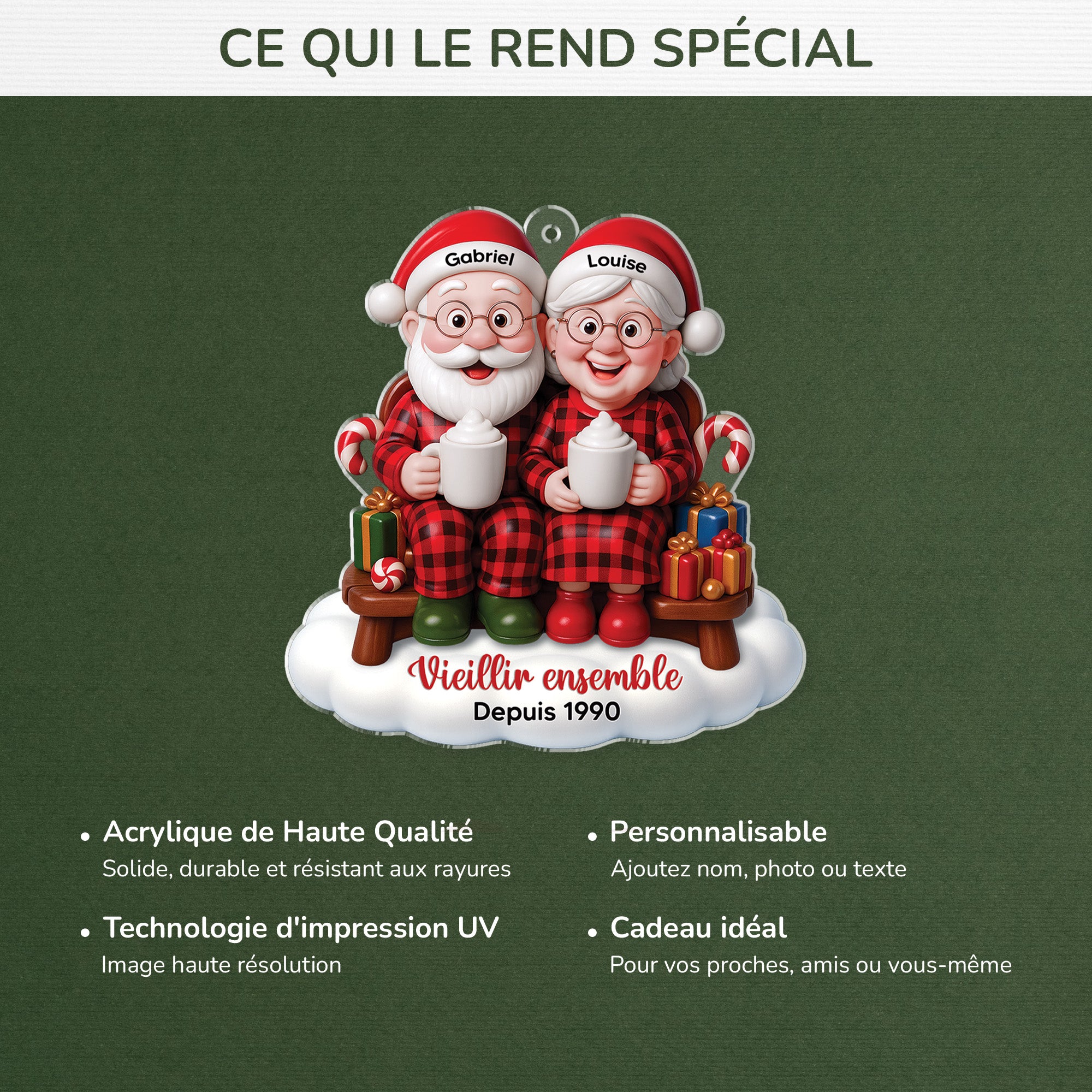 6926OFR4 effet dimpression 3d ornement acrylique personnalise pour couple pere et mere noel vieillir ensemble 6926o6vmg_272b8003 4523 4227 9b8b 863497879705