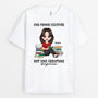 6929AFR1 t shirt personnalise une femme qui lit beaucoup des livres 6929aktza