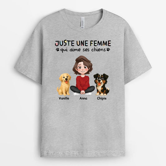 6939AFR2 t shirt personnalise un homme qui aime ses chiens 6939A3SWC