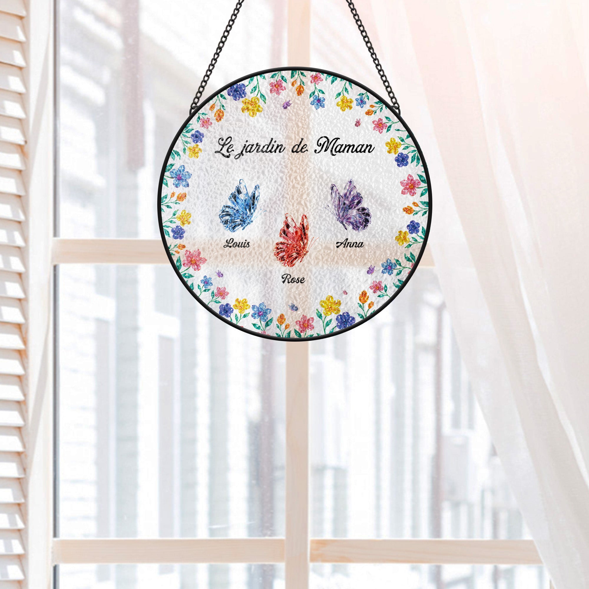 6941UFR1 attrape soleil personnalise en verre le jardin de maman mamie avec papillons 6941utvta_3