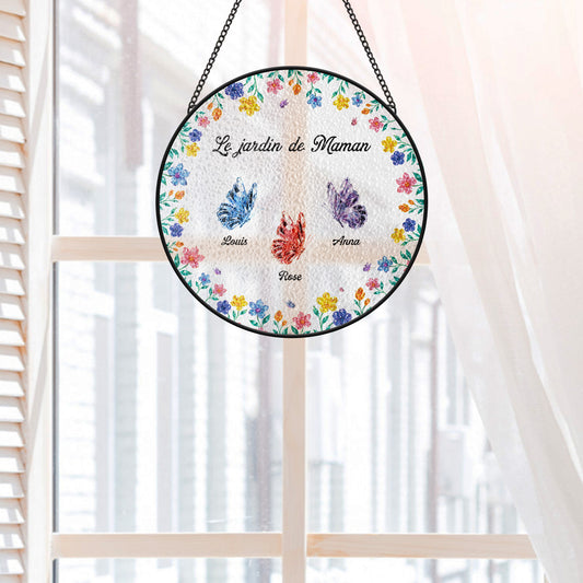 6941UFR1 attrape soleil personnalise en verre le jardin de maman mamie avec papillons 6941utvta_3