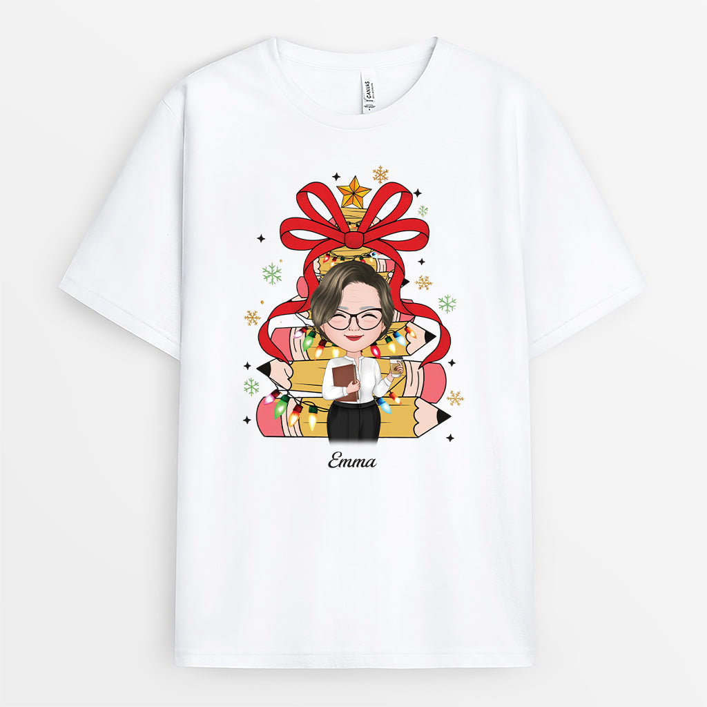 6946AFR1 t shirt de noel personnalise cadeau pour professeur 6946akvat