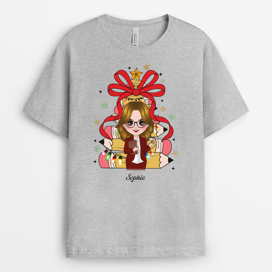 6946AFR2 t shirt de noel personnalise cadeau pour professeur 6946akvat