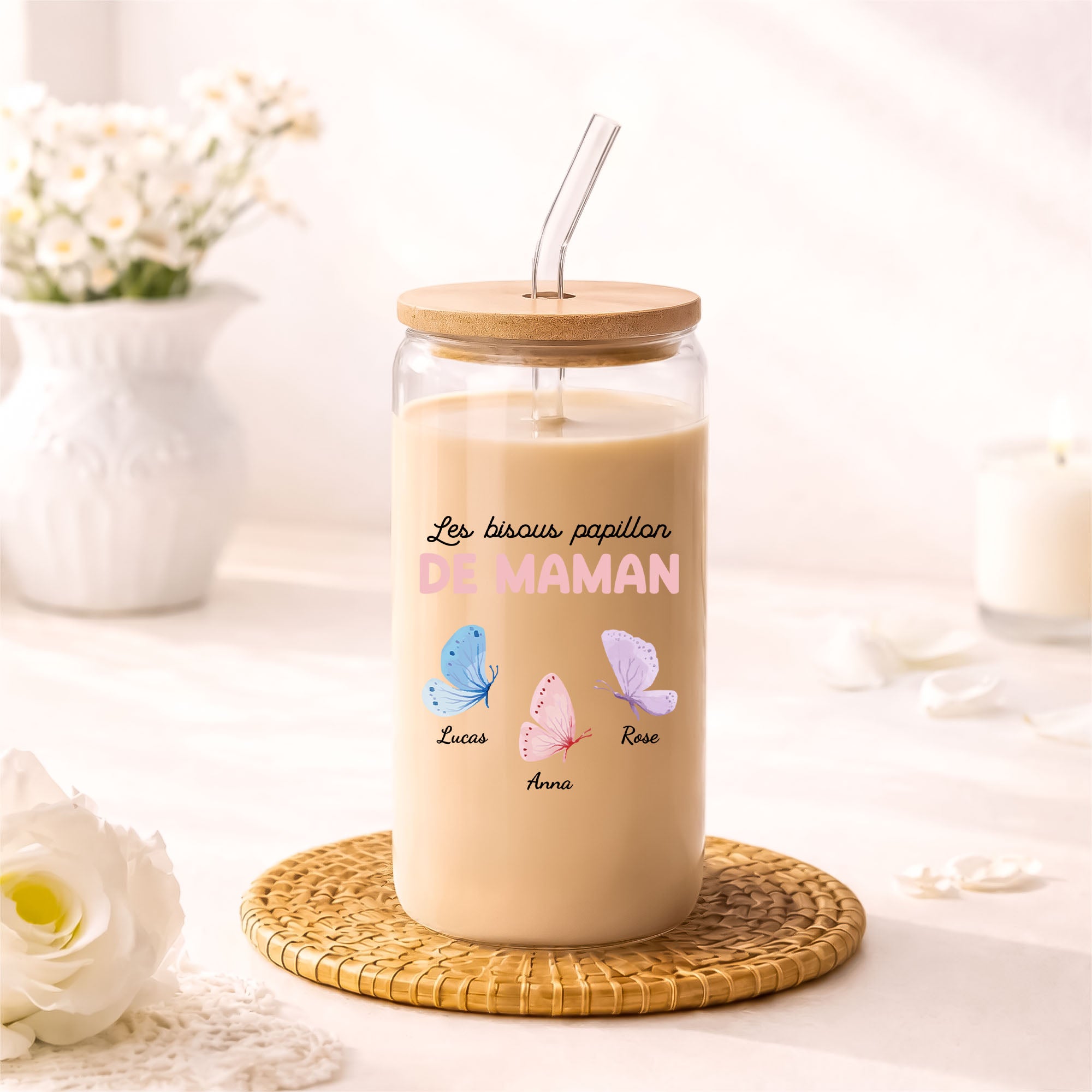 6947AFR1 boite a fleurs personnalisee bisous papillon de mamie maman 6947attvta_1