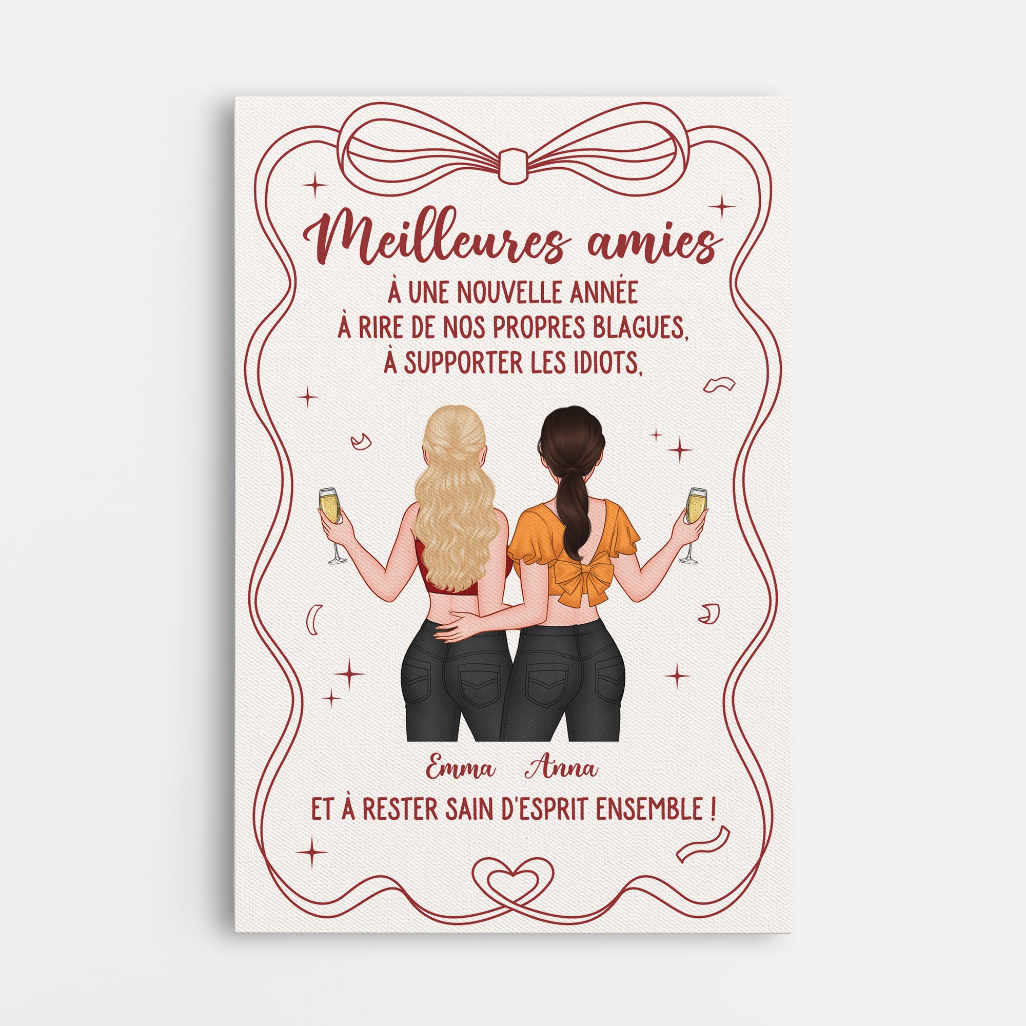 6951CFR1 toile personnalisee meilleure amie rire de nos propres blagues 6951c3vwf