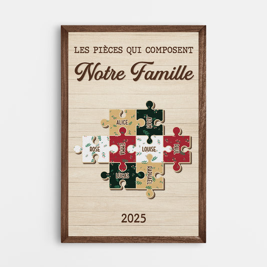 6952CFR1 toile personnalise famille avec prenom les pieces qui composent notre famille 6952ctpzi