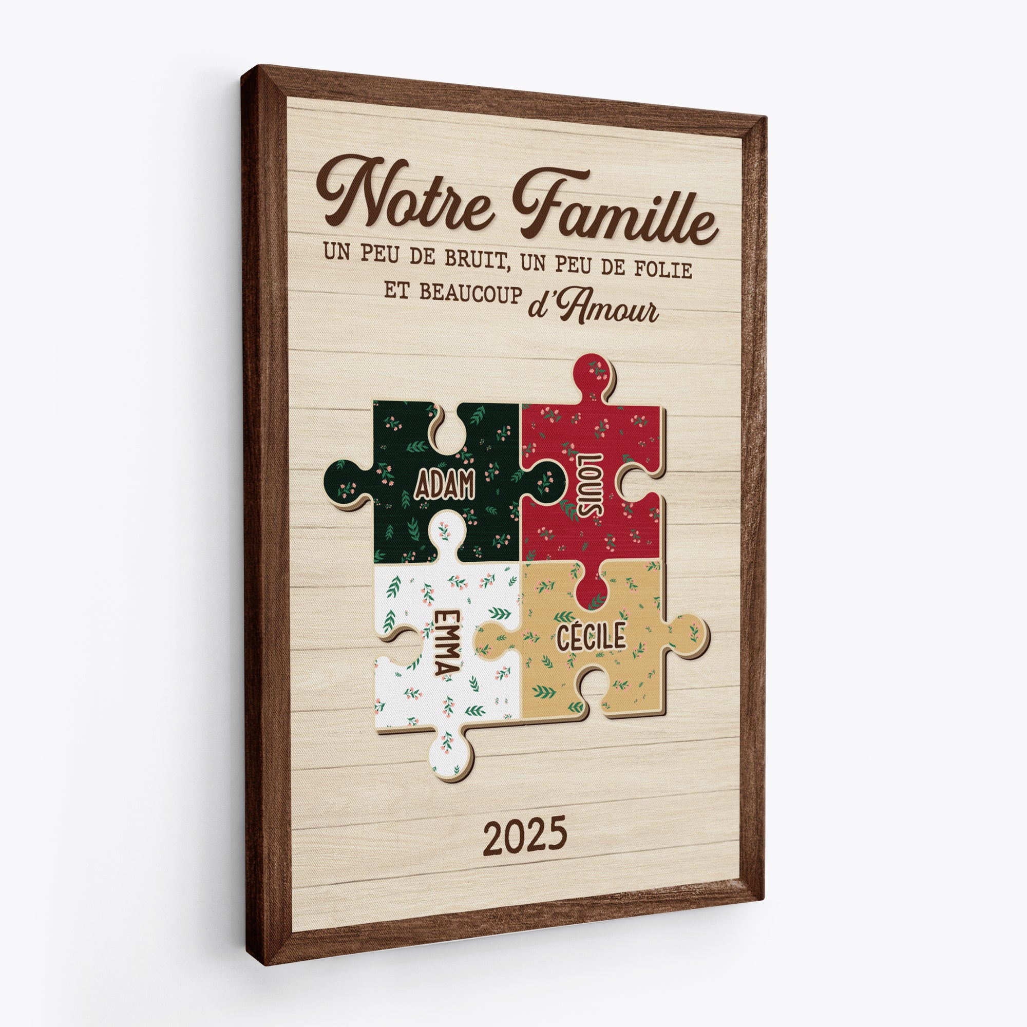 6952CFR2 toile personnalise famille avec prenom les pieces qui composent notre famille 6952ctpzi