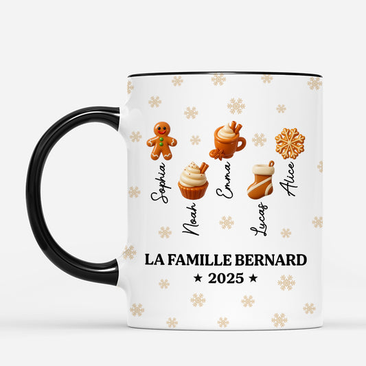 6959MFR2 mug de noel personnalise notre famille avec neige et biscuit 6959m8kci