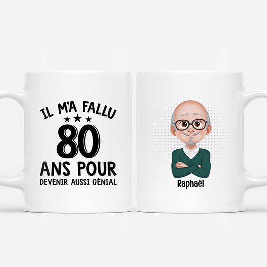 6960MFR1 mug personnalise avec photo pour femmehomme 80 ans pour devenir aussi genial 6960m3zmb