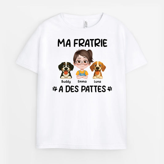6961AFR1 t shirt enfant personnalise avec chien ma fratrie a des pattes 6961a3xcc