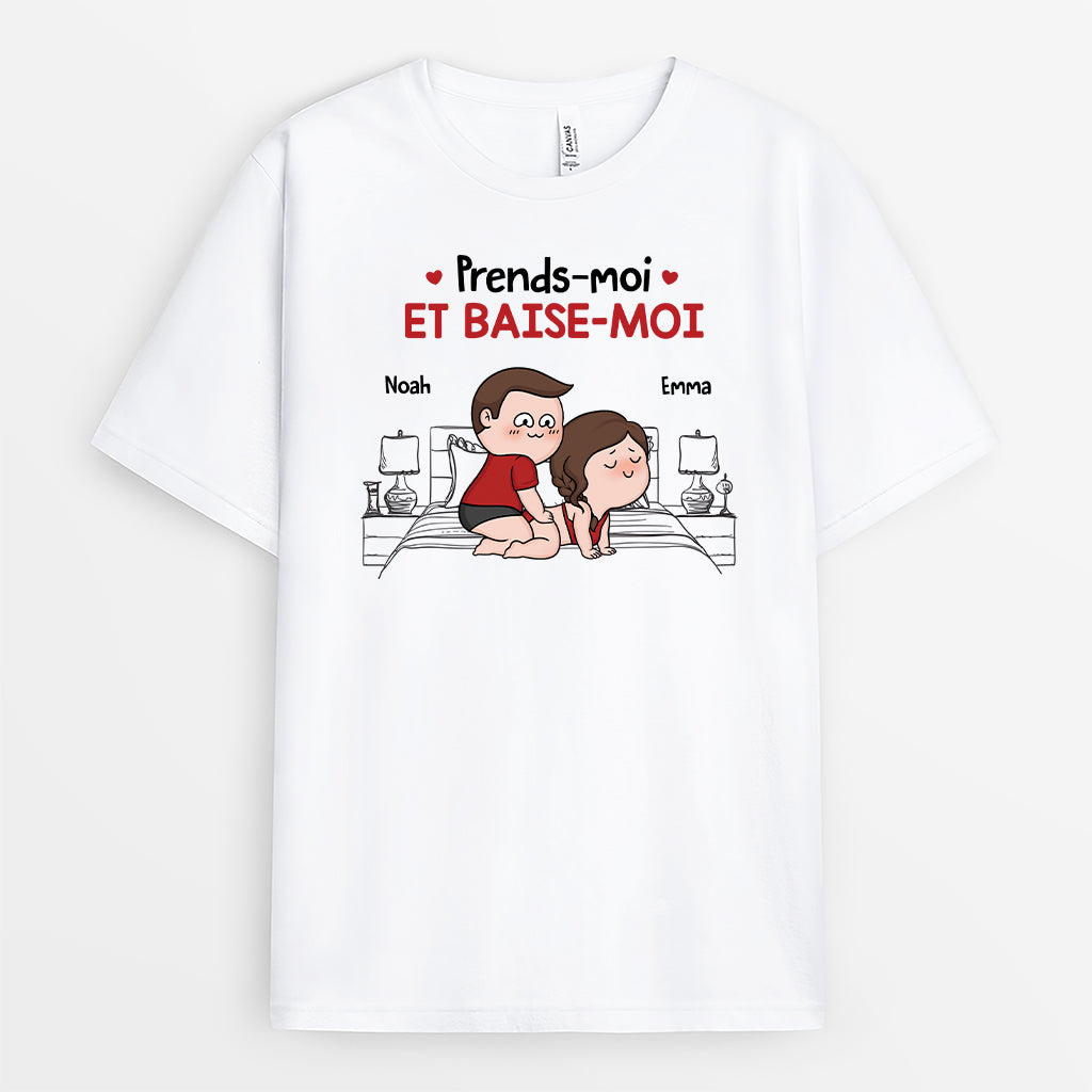6963AFR1 t shirt personnalise couple prends moi 6963akqag